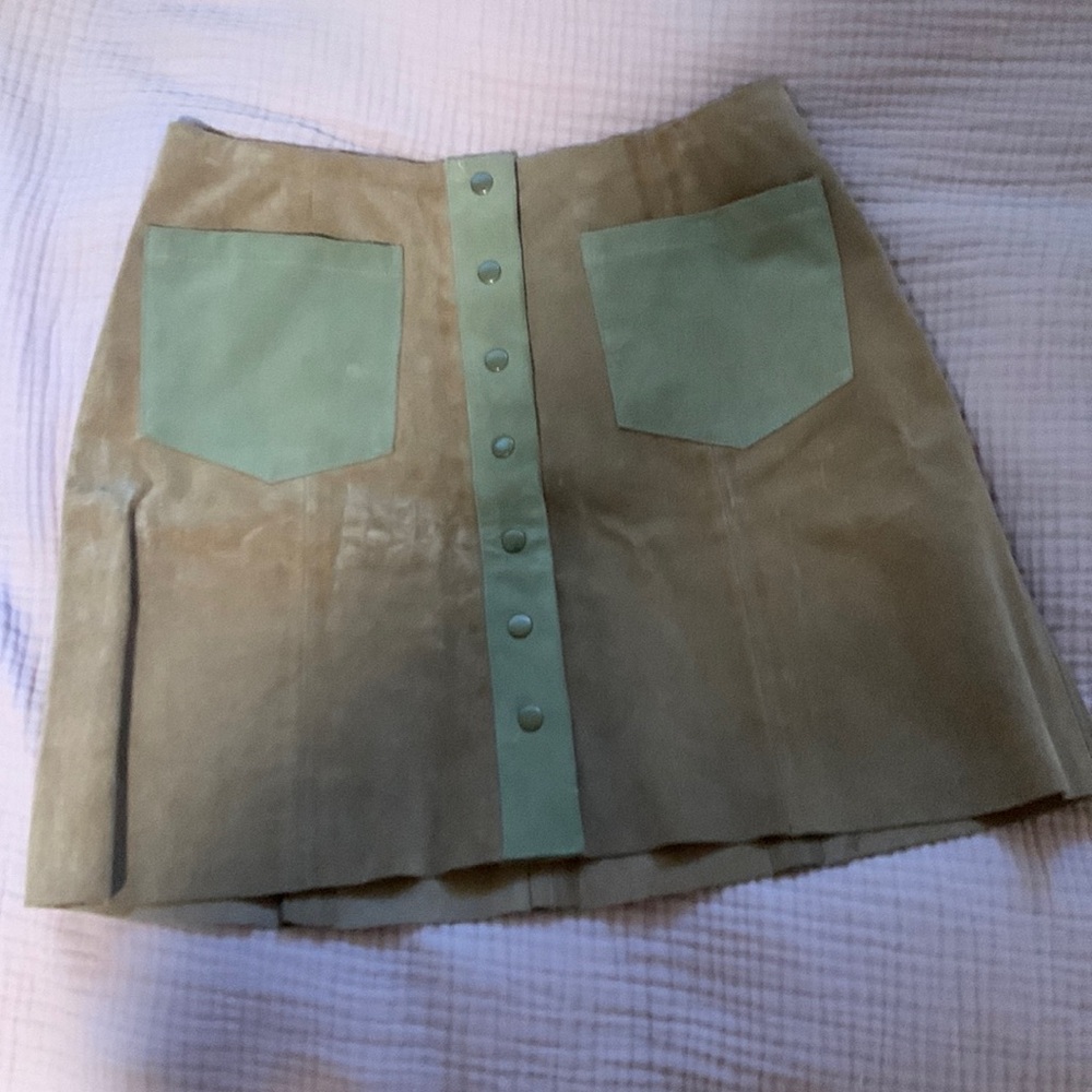 Reformation suede skirt